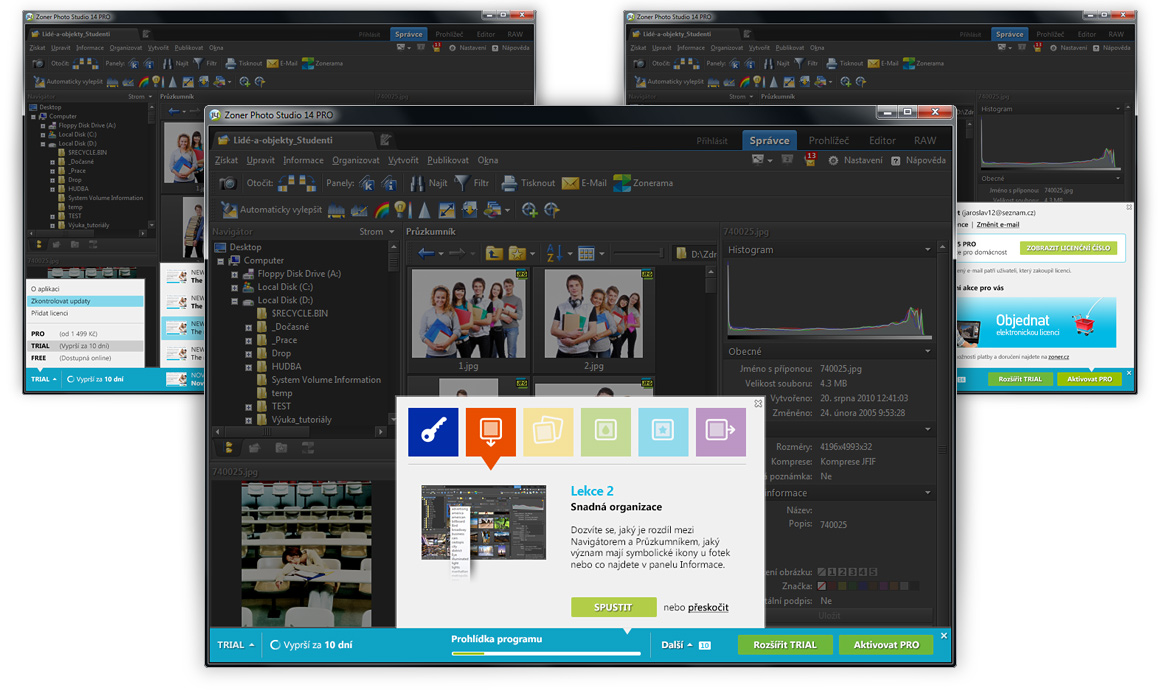 Zoner software - GUI designs